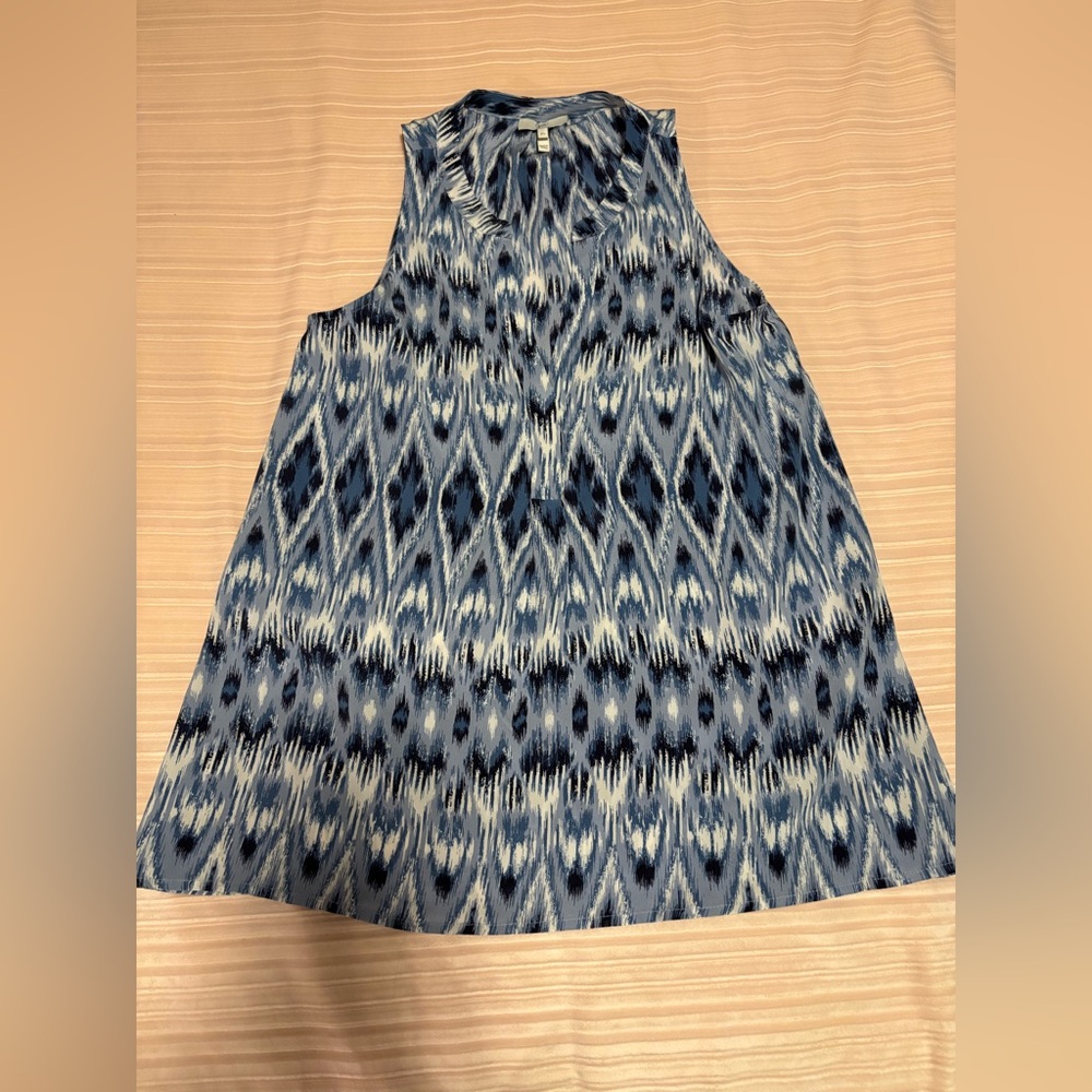 Joie Blue and White Ikat Patterned Blouse Size XS